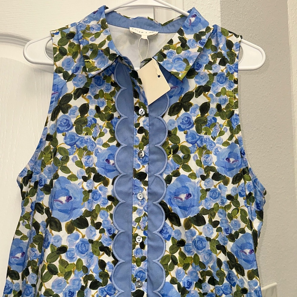 Entro Blue Floral Sleeveless Dress - Picture 3 of 6